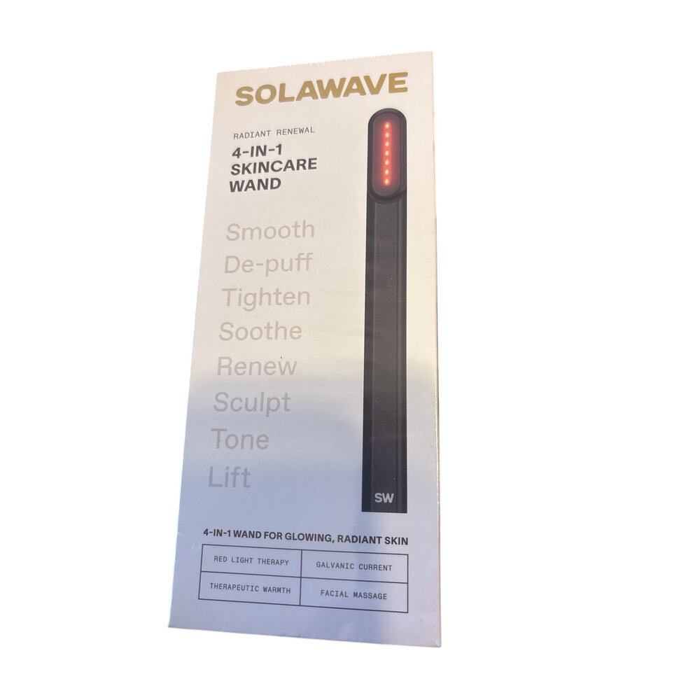 Solawave Radiant Renewal 4-in-1 Skincare Wand Light Therapy Black Rechargeable